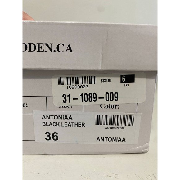 Steve Madden Womens ANTONIAA Black Leather Boot, Size 6 - Picture 4 of 7